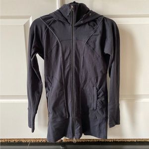 ATHLETA Black Rishi Full-Zip Yoga Hoodie Jacket XS